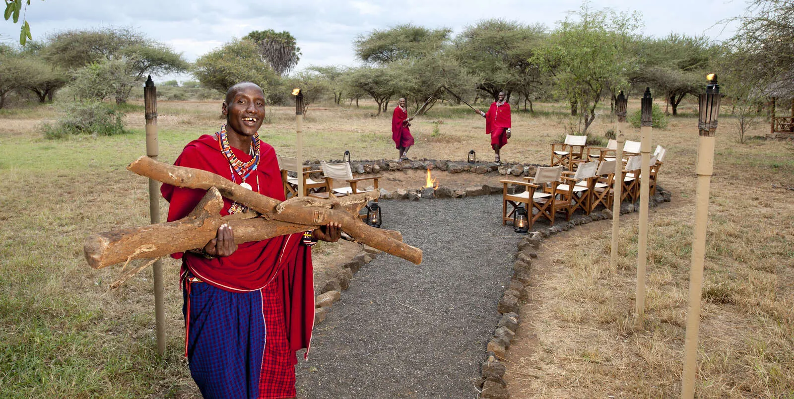 Maasai man in a traditional red shuka